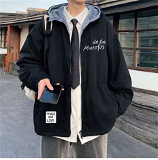 电商DSA028-JRJKA21L126P70冬季新款加绒加厚港风连帽夹克控98，男装夹克，电商A028