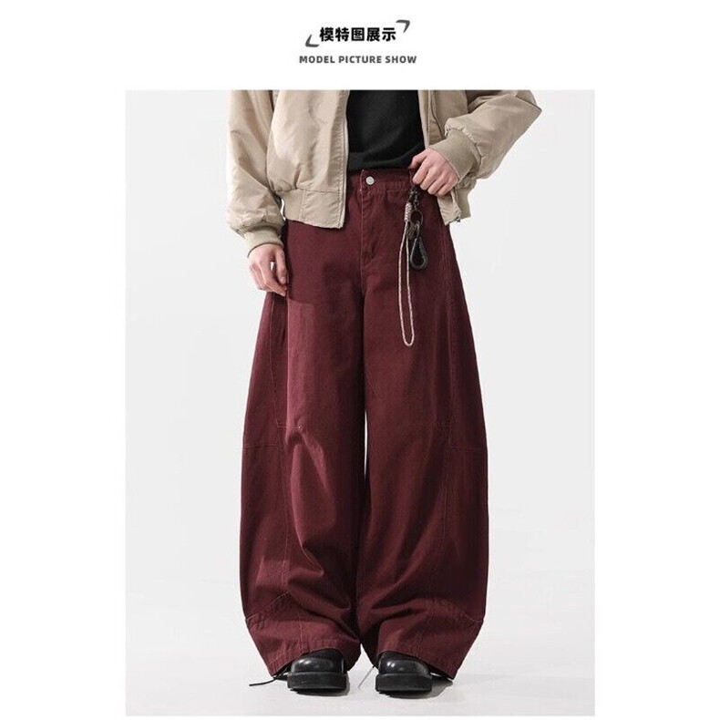 W9462-P58网图现货美式复古解构拼接弯刀工装裤宽松阔腿休闲裤,男装休闲裤,星座1608-2