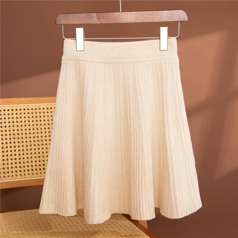 2025年秋季时尚百搭通勤简约休闲百褶裙，女装半身裙，赛冬羊绒