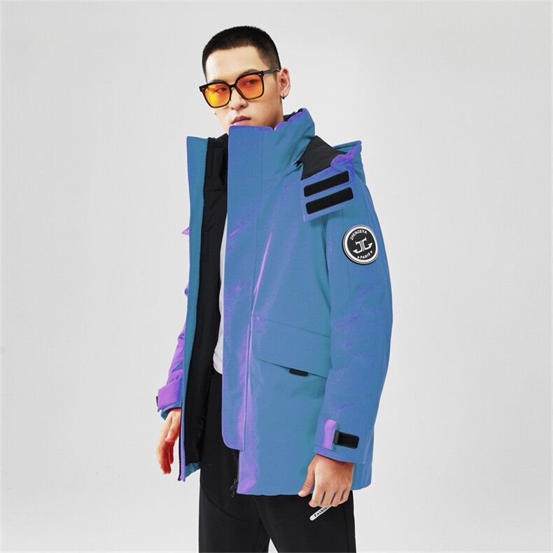 时尚短纯色防风工装白鸭绒羽绒服情侣宽松外套鸭绒羽绒服,男装羽绒服,星座301D-5(原星座1415）