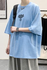 夏季青少年港风潮复古水洗纯棉T恤短袖男女同款 1522-P50 控价68图片
