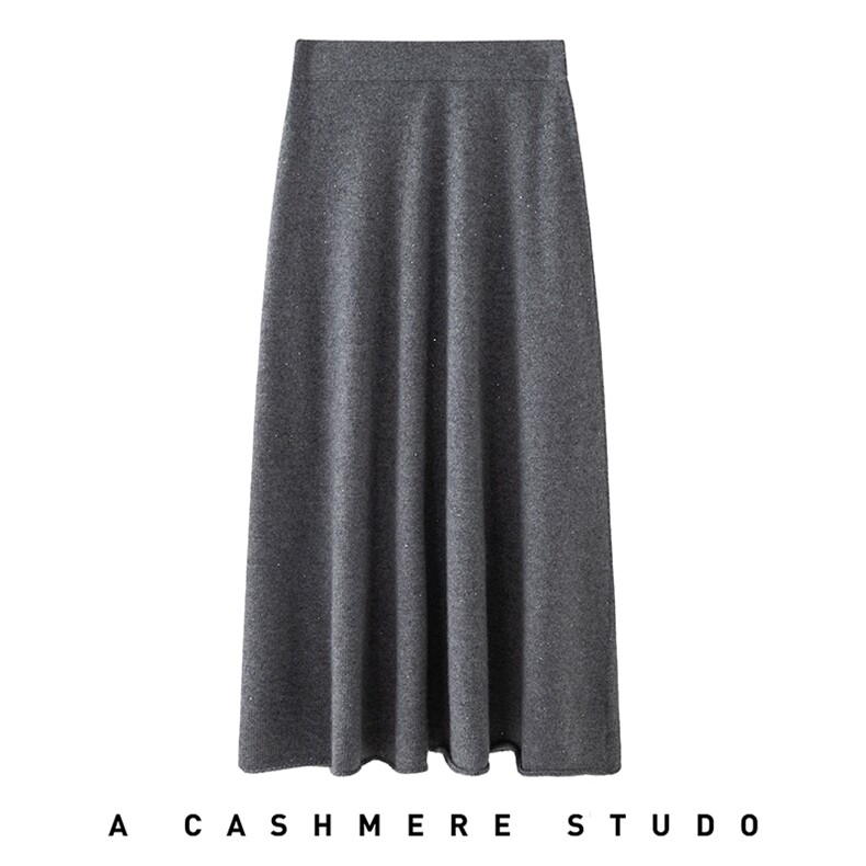 2025舒适百搭简约秋冬新款软糯舒适女士半身羊绒裙，女装半身裙，星纬羊绒