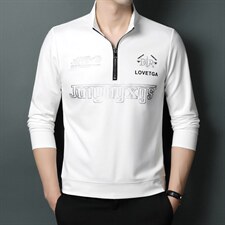 2023新款男士长袖秋冬季半高拉链中年休闲立领卫衣男上衣男装，男装卫衣，电商B212（原钱塘6029）