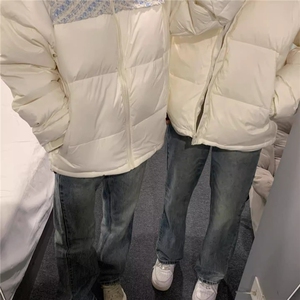 潮高级感针织拼接立领羽绒棉服加厚小众情侣面包服Y321-P88网图图片