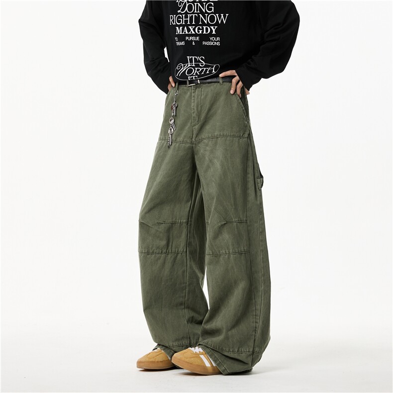 2025春季新款美式高街工装拼接宽松休闲裤B315-K25610-p70控98,男装休闲裤,电商B315