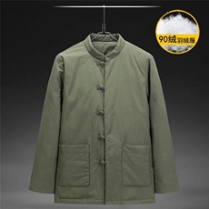 唐装羽绒服冬季风盘扣休闲加厚90%白鸭绒保暖外套BG8891-P235，男装羽绒服，星座1105-3