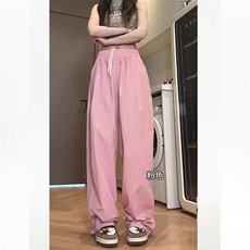 K826-P30夏季多巴胺男女情侣款休闲裤宽松直筒拖地裤沙滩速干裤，男装休闲裤，电商B327