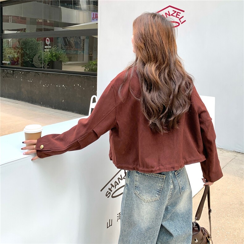 又酷又飒复古外套女2025秋季新款设计感洋气减龄复古时髦夹克上衣,女装短外套,2C012