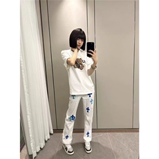 欧美高街轻奢克罗十字架贴标牛仔裤男女网红同款炸街子裤NZX795，男装牛仔裤，星座516A