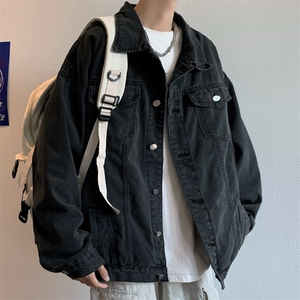 牛仔外套潮牌男春秋ins水洗百搭宽松休闲工装翻领夹克JK845-P60图片