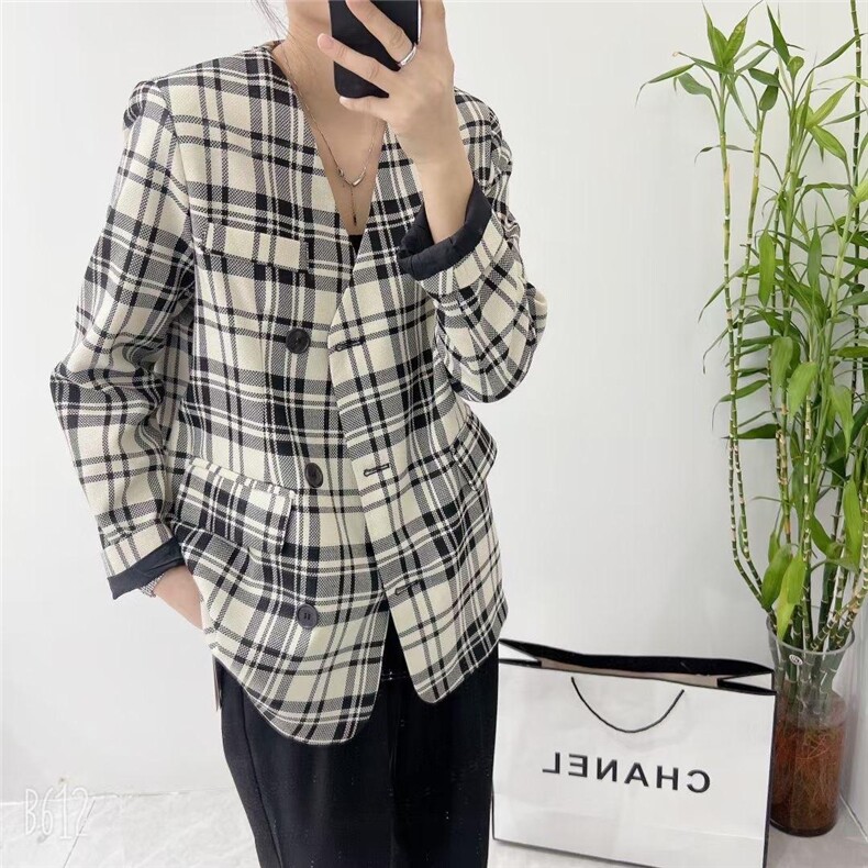 〖现货〗韩版格子西装，女装西装，悠奈尔