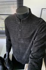 可二开亨利领雪尼尔宽松长袖T恤男T24538特P20T24538J加绒特P28，男装T恤，电商A001-1