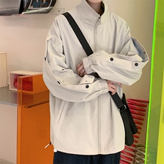 JK3089/P55春装撞色排扣运动夹克男韩版大码宽松外套上衣男，男装夹克，电商A141