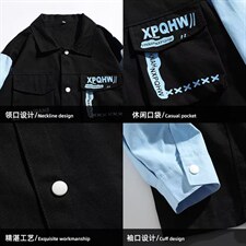 拼接撞色港风外套男潮春秋2025新款潮流街头Ins学院风夹克男JK05，男装夹克，星座310B-1