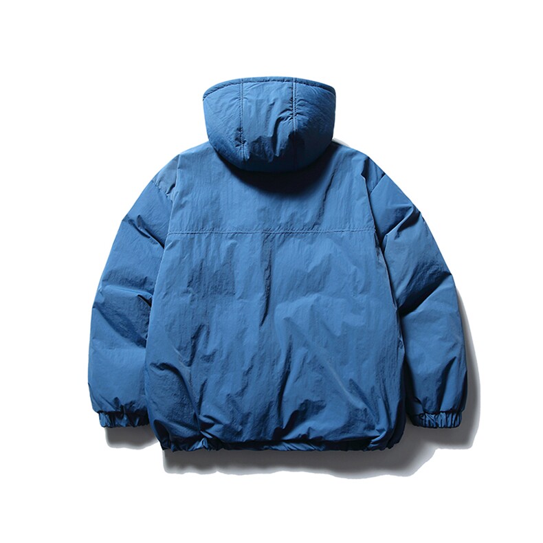 南夏乔装2025冬款纯色立体大口袋连帽羽绒服日系复古宽松面包服男,男装羽绒服,电商S006（B521）