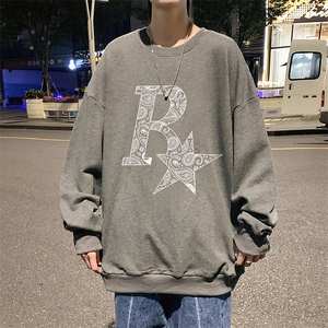 S6328-P28  秋季圆领卫衣男大码韩版宽松长袖外套图片