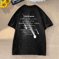 可48小时发货支持抖音得物来样二开美式满天星亮片短袖T恤MTX633，男装T恤，电商A486-1