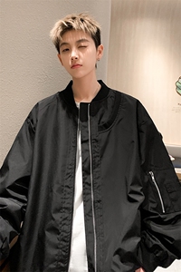 XZ213-JK03-P75控88 港风美式日系潮流宽松百搭立领棒球服夹克男图片