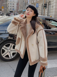 高转化现货25年火焰复合新款皮毛一体外套女182A-8327P190K268图片