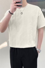 轻熟风~2025夏季新款菱形提花工艺短袖T恤T2031/P48，男装T恤，电商B331