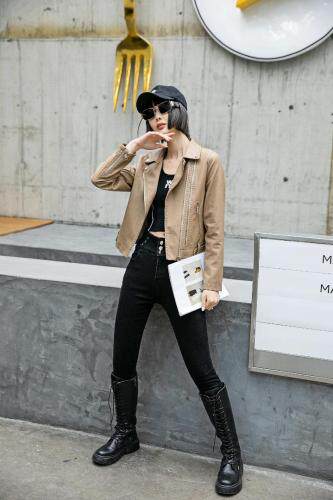 秋装新款皮衣，女装皮衣，哈咔