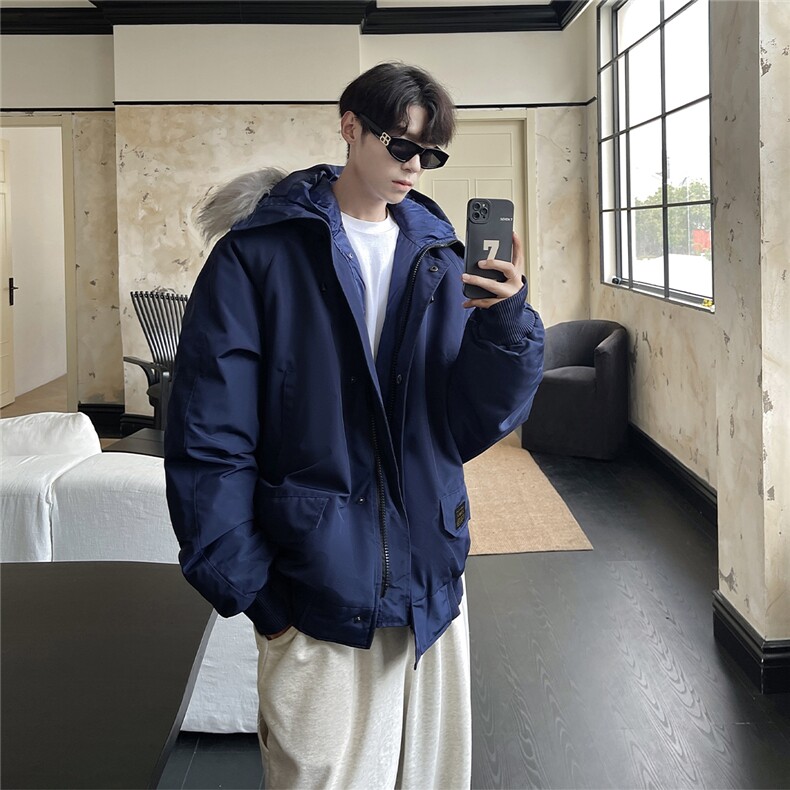 港风连帽可脱卸毛领工装棉衣男大码潮流棉衣男MY77917P138控198，男装棉衣，星座227-7