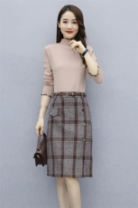 套装/套裙2024年冬季优雅时尚气质百搭收腰格子，女装套装/套裙，施恩睿棋