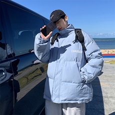 M615-P75日系宽松字母印花休闲棉服，男装棉衣，星座1501-1