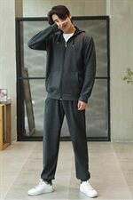 冬加绒加厚运动套装宽松开衫卫衣两件套运动服加肥大码910款，男装卫衣，星座802