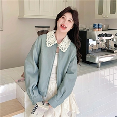 【新品】2026春季雾霾蓝皮衣C5803P165K268，女装皮衣，2D113