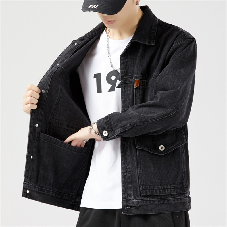 春秋季牛仔夹克男潮流青年宽松百搭秋季大码外套JK150p60现货外贸,男装工装外套,星座224-1