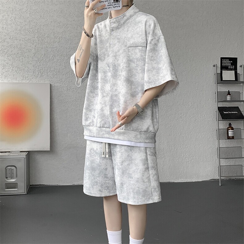可拆开卖！立领POLO衫短袖t恤套装男生休闲运动青少年搭配帅气夏,男装T恤,电商B312