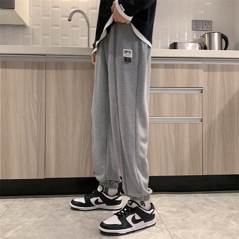 新款男纯色直筒百搭港风休闲裤F302-P40控68图片