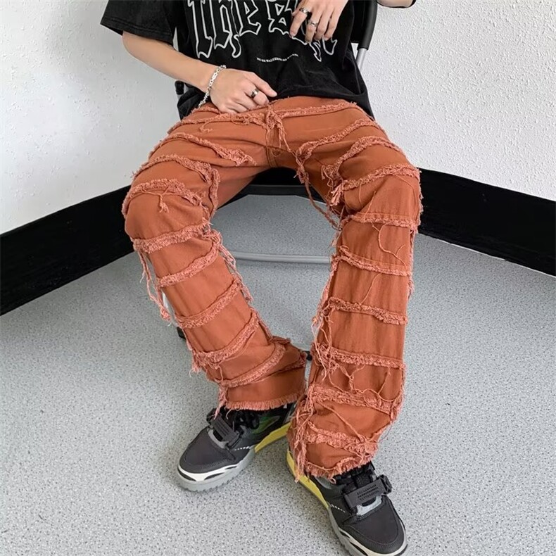 青春流行ins男原宿美式vibe裤子直筒水洗拉链牛仔裤潮M5150P58,男装牛仔裤,星座1116-2