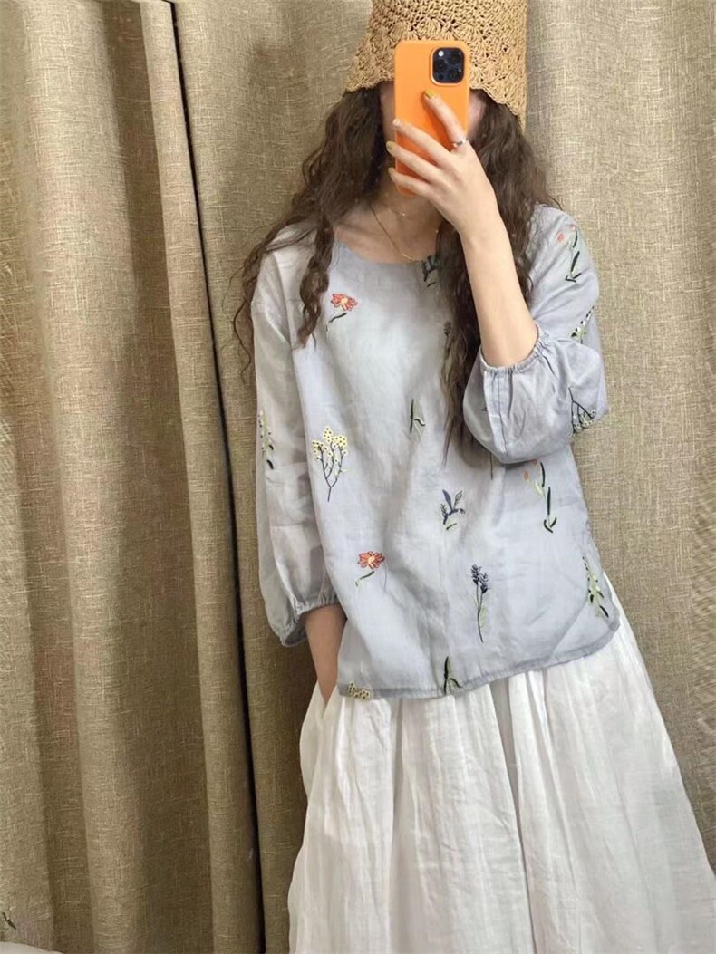 苎绣花上衣~裤，其它，依姿黛