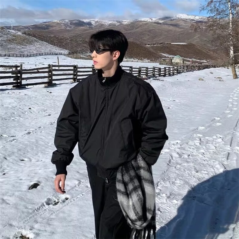 美式短款夹克棉服男冬季cleanfit廓形立领棒球服痞帅加厚保暖外套,男装夹克,星座1210-1