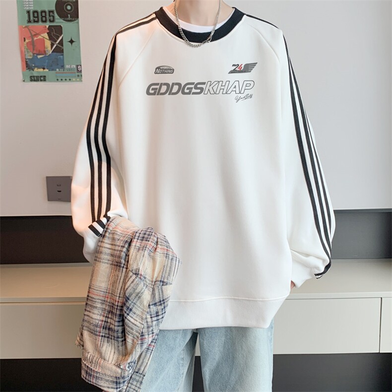 400高克重华棉秋冬内景新款宽松圆领卫衣男潮WY00255/P45加绒P50,男装卫衣,电商B316