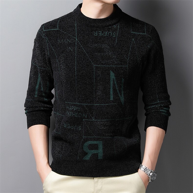 BJY08173冬季新款男士圆领加厚毛衣针织打底衫男装保暖P78,男装针织衫/毛衣,电商B360