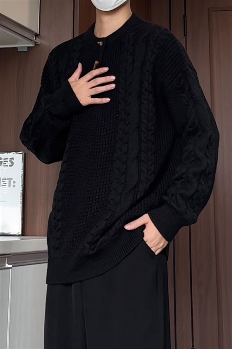 M186/P75新款高品质个性设计感毛衣百搭潮流男士圆领针织衫外套,男装针织衫/毛衣,电商基地A050