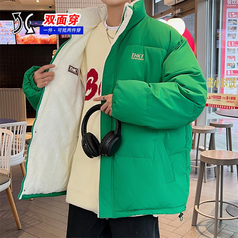港风双面穿2025冬装棉衣男女棉服宽松棉袄面包服冬装P100控148图片