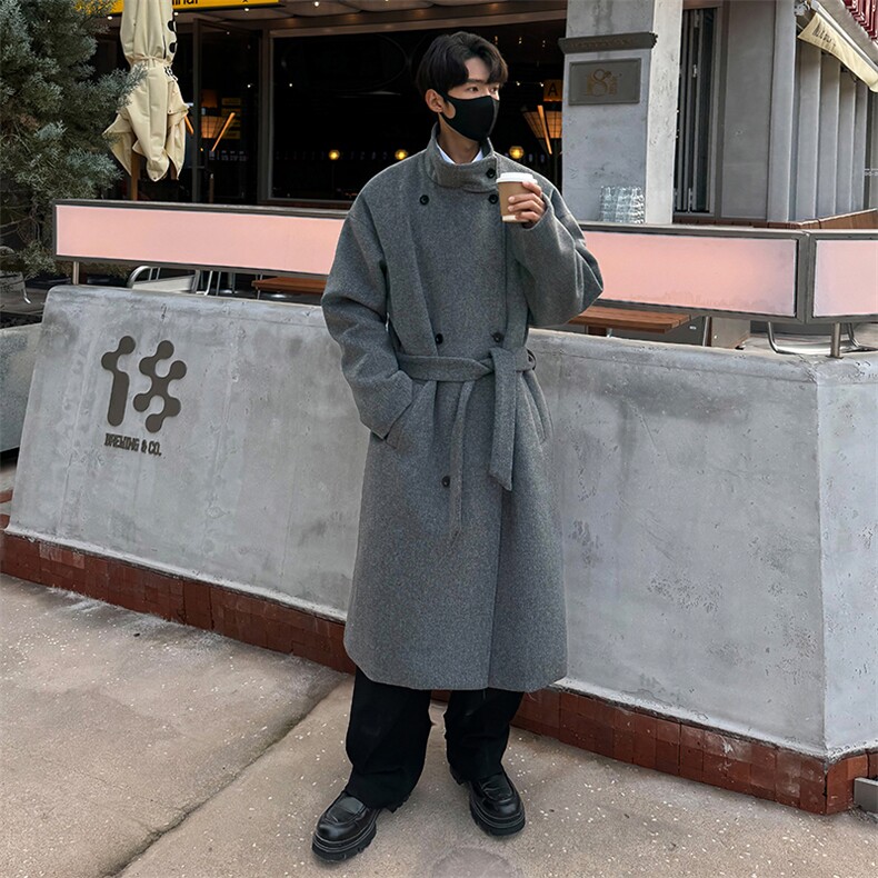 大衣男士加厚经典风衣款高级感呢大衣秋冬毛呢外套FY132,男装风衣,星座903-1