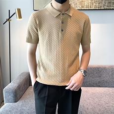 夏季标准简约时尚潮2023潮流短袖男纯色POLO衫原宿S318，男装T恤，星座1116A-2（原606A-1）