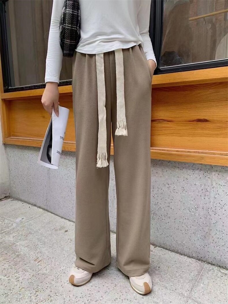 超火??宽抽绳编织抽绳腰带阔腿裤,女装其它,海维恩
