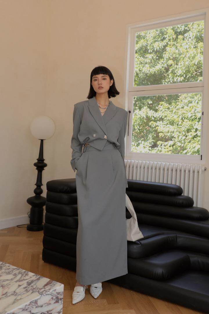 短款西装连衣裙假两件，女装西装，GN