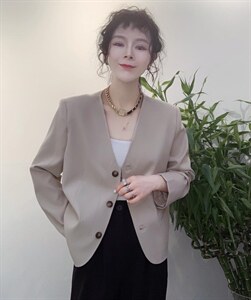 春款新款V领韩版小外套图片