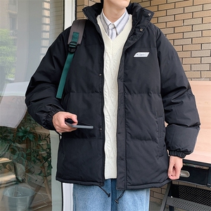新款男百搭设计感纯色情侣港风棉衣M065-P90控148图片
