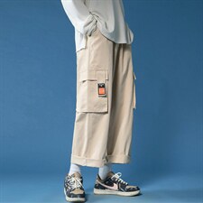 21新款中性风立体口袋织带工装休闲裤四季款7731-P55控68，男装休闲裤，电商A059