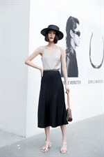 夏季新款半裙 进口醋酸面料,女装半身裙,蘑菇扣