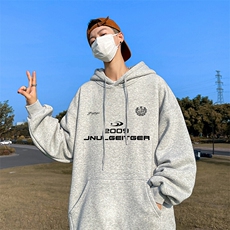 抖音得物供货可提供视频秋冬重磅美式宽松连帽卫衣DL2301，男装卫衣，电商A486