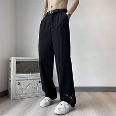 青少年男装夏季风学生百搭宽松刺绣潮流直筒休闲长裤P40，男装休闲裤，星座1116-2